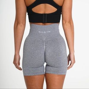 NVGTN GREY SCRUNCH SEAMLESS SHORTS